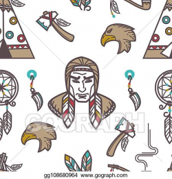 EPS Illustration - Native american indians traditional ...