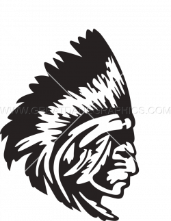 Indian Chief Profile | Production Ready Artwork for T-Shirt Printing