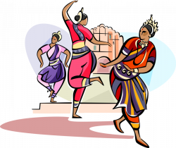 Hindu Dancers - Vector Image
