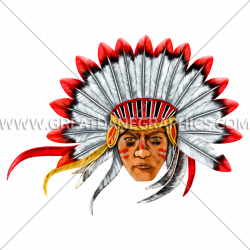 Indian Chief Head | Production Ready Artwork for T-Shirt Printing