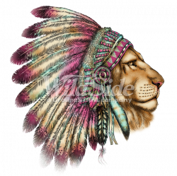 LION HEAD IN INDIAN HEADDRESS | The Wild Side