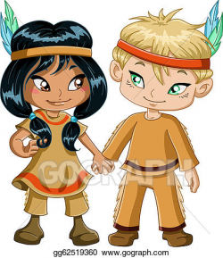 Vector Art - Indian boy and girl holding hands for ...