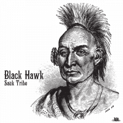 Vector art of Native American Black Hawk Sauk Tribe Leader | Vintage ...