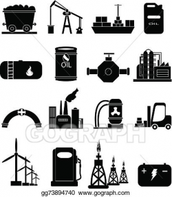 Vector Stock - Power energy industry icons set. Clipart ...