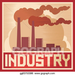 Vector Illustration - Industry poster - industrial plant ...