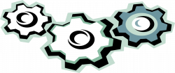 Cogwheel Gear Rotating Machine - Vector Image