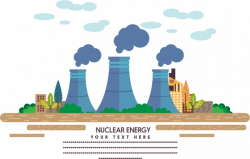 Industrial concept design colored nuclear plant icon Free ...