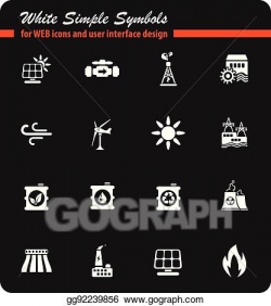 Vector Illustration - Power generation industry icons. Stock ...