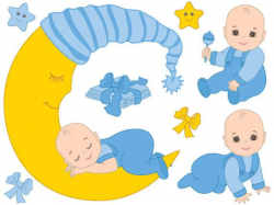 Baby Boy Clipart - Digital Vector Baby Boy, Blue, Infant ...