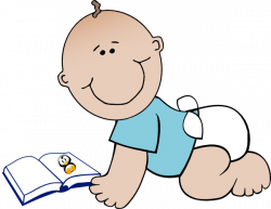 babies and book clip art | Baby Read clip art - vector clip ...