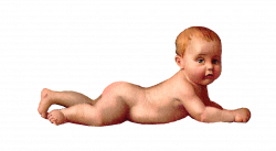 Antique Images: Free Digital Baby Clip Art Infant Laying Naked on ...