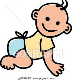 Vector Art - Crawling baby. Clipart Drawing gg76374982 - GoGraph