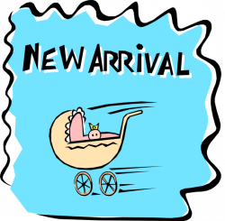 Newborn Infant Baby in Carriage - Vector Image