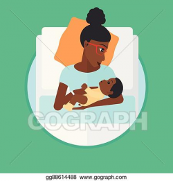 EPS Vector - Woman with new born in maternity ward. Stock ...