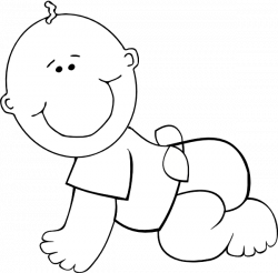 Crawling Baby Boy Outline Clip Art at Clker.com - vector clip art ...