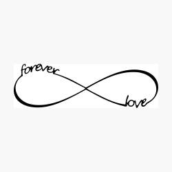 Forever Love black white infinity infinity symbol | Photographic Print