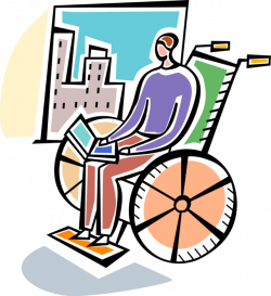 Online Access by Disabled User - Vector Image