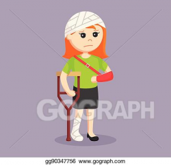 Vector Art - Woman have serious injuries. Clipart Drawing ...