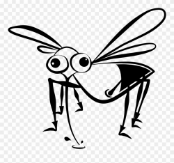 Insect Clipart Angry Ant - Black And White Cartoon Mosquito ...