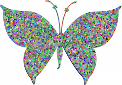 Clipart - Prismatic Colorful Tiled Butterfly