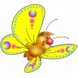 Cute Butterfly Cartoon Clip Art Images On A Transparent Background ...
