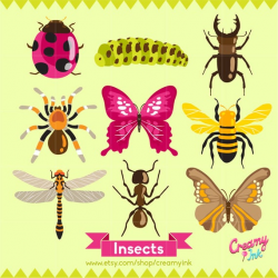 Insects Digital Vector Clip art / Insect Clipart Design ...