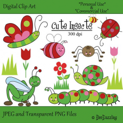 INSTANT DOWNLOAD Cute Bugs Whimsical Insects by BeeDazzling ...