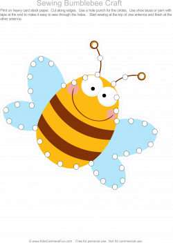 Sewing bumblebee craft | Summer Activities for Kids | Pinterest ...