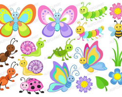 bugs clipart insects clip art ladybug lady bug bee butterfly ...