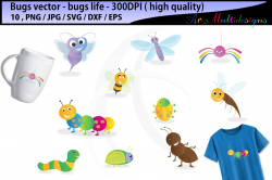 bugs SVG clipart bugs insects insect clipart cartoon bugs Baby Shower Bugs  Clip art cute bugs instant download digital clip art