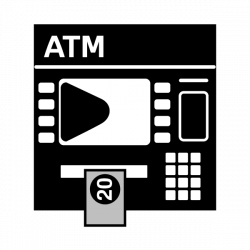 Grayscale shopping icons. Automated Teller Machine. | Gift ideas ...