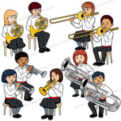 Brass Instruments | Music Kids Playing Instruments of the Orchestra Clip  Art 3