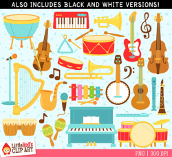 Musical Instruments - Color Clip Art and Blacklines Clipart ...