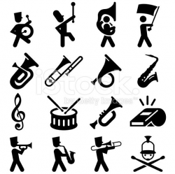 Marching band icons. Professional clip art for your print or ...