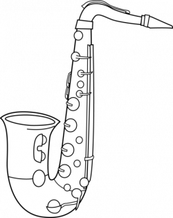 Black and White Saxophone Clip Art | Music for children ...