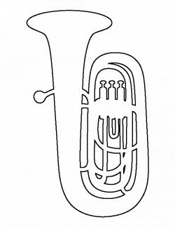 Tuba pattern. Use the printable outline for crafts, creating ...