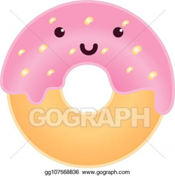 Vector Illustration - Cute intelligent donut character ...