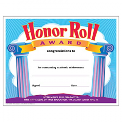 TREND enterprises, Inc. Honor Roll Award Colorful Classics Certificates, 30  ct