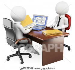 Drawing - 3d white people. job interview. Clipart Drawing ...
