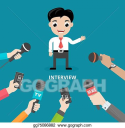 Vector Clipart - Media conducting a press interview. Vector ...
