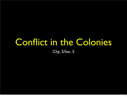 Conflict in the Colonies
