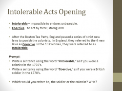 Intolerable Acts & Taxation Foldable - ppt video online download