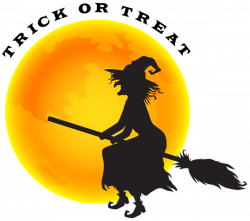 Halloween Witch and Moon PNG Clip Art Image | Halloween clipart ...