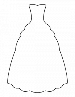 Gown pattern. Use the printable outline for crafts, creating ...