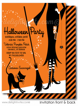 Retro Modern Halloween Party Invitations [DI-10435DP] : Harrison ...