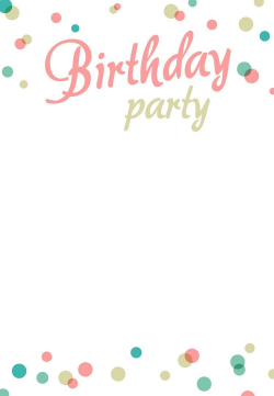 Birthday Party Invitation Template Blank | Backgrounds ...