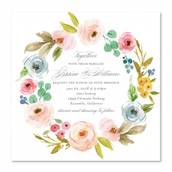 Wildflowers Wreath Wedding Invitations | Elegant Botany by ...