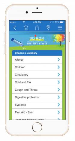 Boiron Homeopathic Medicine Finder App Website