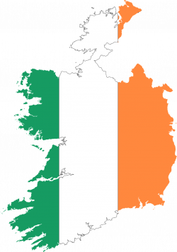 map and flag of ireland