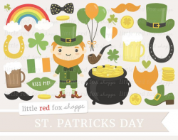 St. Patrick's Day Clipart, Ireland Clip Art, Irish Clipart, Shamrock  Clipart, Icon Cute Digital Graphic Design Small Commercial Use